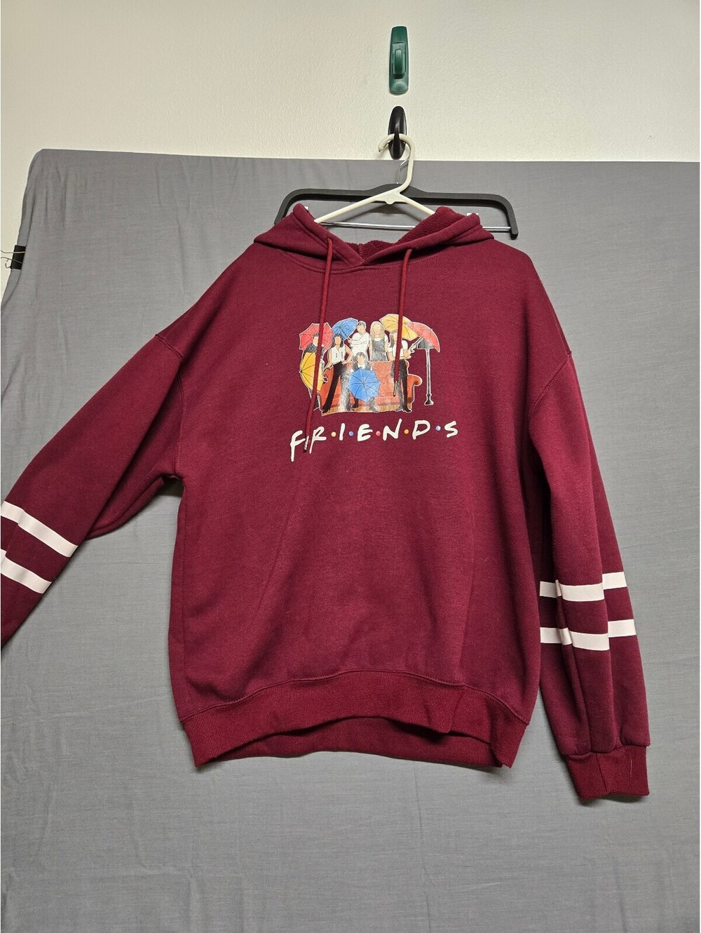 Friends TV Show Burgundy Hoodie with Umbrella Graphic